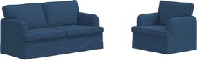 vidaXL Set de canapea 2 pcs albastru 162 x 80 x 85 cm țesătură