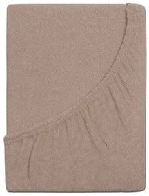 Cearsaf din frote pentru patut EXCLUSIVE 70x140 cm maro deschis