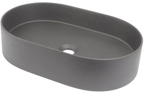 Lavoar pe blat compozit antracit Deante Silia, oval, 55 cm Antracit mat