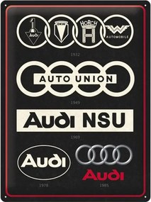 Placă metalică Audi - Logos, (30 x 40 cm)