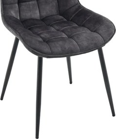 Set de 4 scaune ROADSTAR catifea gri inchis