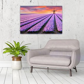 Tablou - ferma cu flori (90x60 cm)