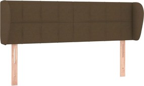 vidaXL Tăblie de pat cu aripioare maro închis 147x23x78/88 cm textil