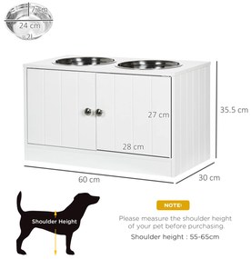 Boluri Înălțate PawHut pentru Câini Mari cu Dulap de Depozitare 44L, Suport Înălțat pentru Hrănirea Confortabilă a Câinilor | Aosom Romania