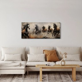 Tablou - Pictură în ulei de cai (120x50 cm)