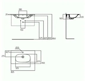 Lavoar pe mobilier Ideal Standard Tesi 82x45 cm