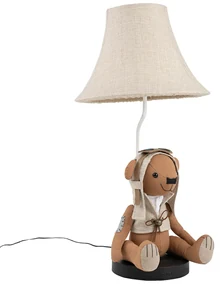 Lampă de masă pentru copii Urs maro cu LED inclus - Charles