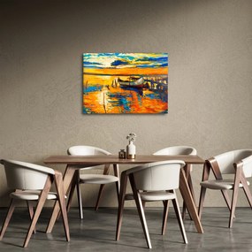 Tablou - Barca la apus de soare (70x50 cm)