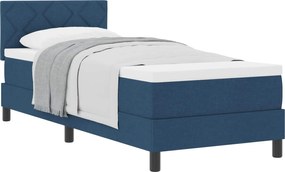 vidaXL Pat cu arcuri cu saltea albastru 80 x 200 cm țesătură