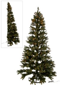 Brad de Craciun jumatate cu LED Xmas, fibre sintetice, verde, 150x225