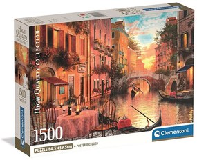 Orașe Venezia Italia puzzle compact cu 1500 piese Clementoni