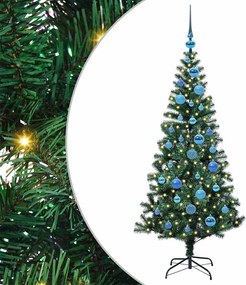 vidaXL Pom de Crăciun artificial pre-iluminat cu 150 LED Verde 150 cm