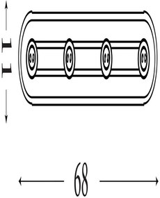 Plafoniera cu 4 spoturi metal negru San Diego