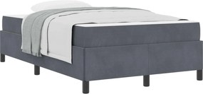 vidaXL Cadru de pat cu saltea Gri închis 120 x 200 cm țesătură