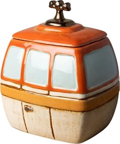 Cutie decorativa, din ceramica, portocalie, Box Cable