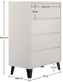 Comodă Brisas 3 (cashmir + negru) . 1116265