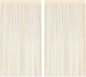 vidaXL Draperii cu franjuri, 2 buc., 140 x 250 cm, crem