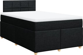 vidaXL Pat box spring cu saltea, negru, 120x190 cm, catifea