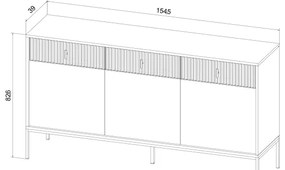 Comodă SUE verde/neagră