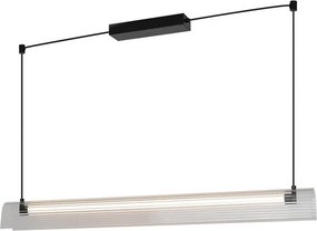 Nordlux ALIANI - Pendul LED compatibil cu dimmer pe cablu, 20W/230V, 3000K, negru/sticlă transparentă