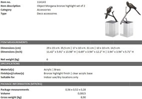 Set de 2 obiecte decorative LUX Morgana, bronz 114143 HZ