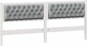 vidaXL Tăblie cap Altele Alb și gri deschis 200 cm Lemn masiv de pin