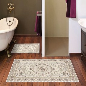 Covorașe de baie maro-bej 2 buc. 60x100 cm – Foutastic