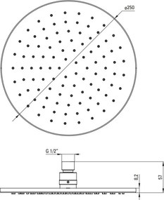 Arnika Gold dispersor fix - rotund auriu anticalcar 25 cm diametru NAC_Z00K