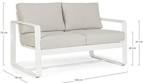 Canapea de grădină albă din aluminiu Merrigan – Bizzotto