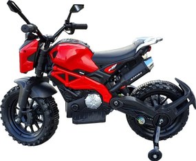 Motocicleta Electrica cu Acumulator Pentru Copii NOVOKIDS™ Enduro Moto Maxima, 4-9 ani, max 40 kg, Cu Sunete si Lumini, Suspensie pe spate, Roti