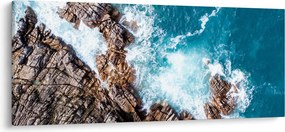 Tablou cu stânci și mare (120x50 cm)