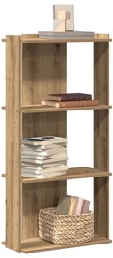 vidaXL Bibliotecă 3 etaje stejar artizanal 60x30x120 cm lemn prelucrat
