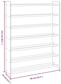 Pantofar, maro, 90x24x117 cm, lemn compozit 1, Maro, 90 x 24 x 117 cm