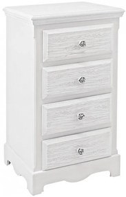 Comoda alba din MDF, 4 sertare, Blanc Bizzotto