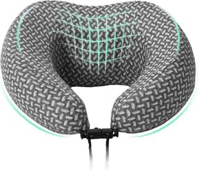 vidaXL Perna de gât pentru călătorie Gri 30 x 28 x 14 cm Poliester