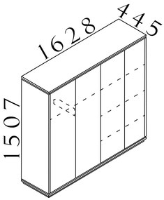 Dulap înalt Creator 162,8 x 44,5 x 150,7 cm, antracit / alb