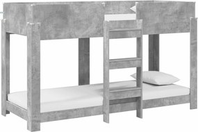 vidaXL Pat Etajat pentru Copii Gri din beton 75 x 190 cm Lemn compozit