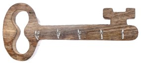 InDecor Suport pentru chei din lemn de mango Oldkey,  25 x 5 x 11 cm