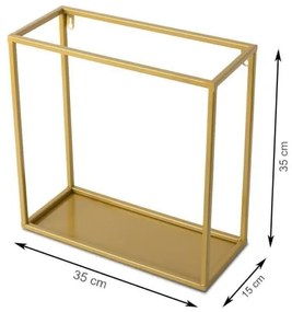 Poliță de perete aurie 35x35 cm
