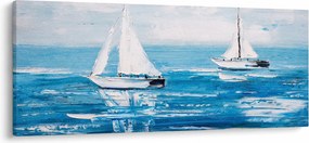 Tablou - Pictură yacht pe mare (120x50 cm)