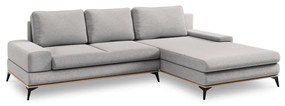 Colțar extensibil cu șezlong pe partea dreaptă Windsor &amp; Co Sofas Planet, gri deschis