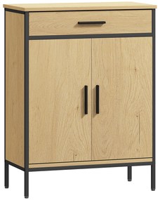 HOMCOM Mobilier de baie cu sertar, dulap cu ușă, raft reglabil și balamale cu închidere, 60 x 30 x 80 cm, stejar | Aosom Romania