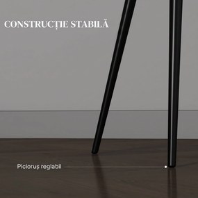 HOMCOM Set 2 Scaune de Dining Tapițate cu Brațe și Picioare din Oțel pentru Sufragerie, 54x57x80 cm, Gri Închis | Aosom Romania