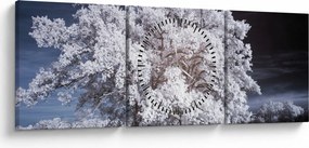 Tablou - Albă ca Zăpada Copac (cu ceas) (90x30 cm)