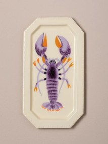 Set 4 tăvițe din metal cu homari colorați, 22×12 cm