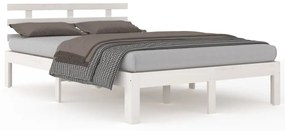 814750 vidaXL Cadru de pat, alb, 120x200 cm, lemn masiv de pin
