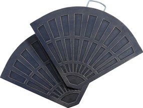 Outsunny Set 2 Greutăţi pentru Umbrelă de 28 kg cu Design în Evantai şi Mâner, 66x47x4.2 cm, Bronz | Aosom Romania