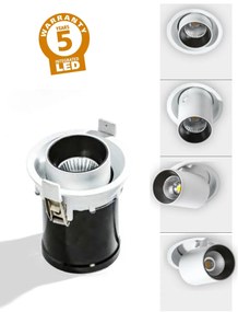 Spot LED dimabil incastrabil, directionabil pentru tavan/plafon LUNA alb/negru