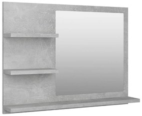 805010 vidaXL Oglindă de baie, gri beton, 60x10,5x45 cm, PAL
