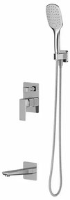 Baterie cada - dus incastrata Omnires Parma cu corp ingropat si set de dus